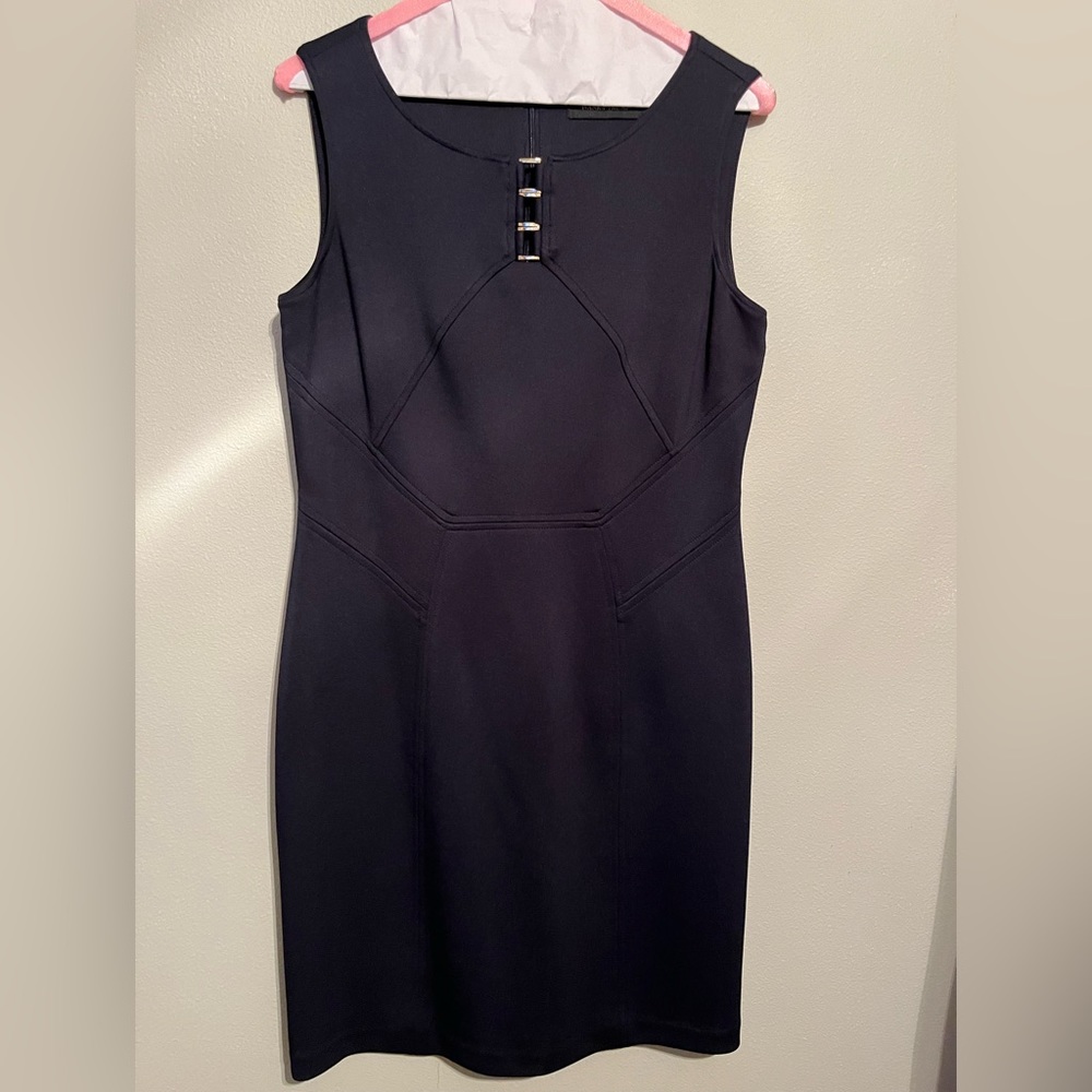 Ivanka Trump navy blue sheath, size 8.